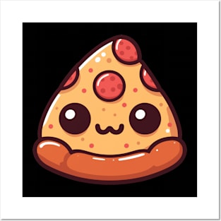 Kawaii Pepperoni Pizza Slice | Cute Kawaii Food Art for Pizza Lovers | Pizza Party Posters and Art